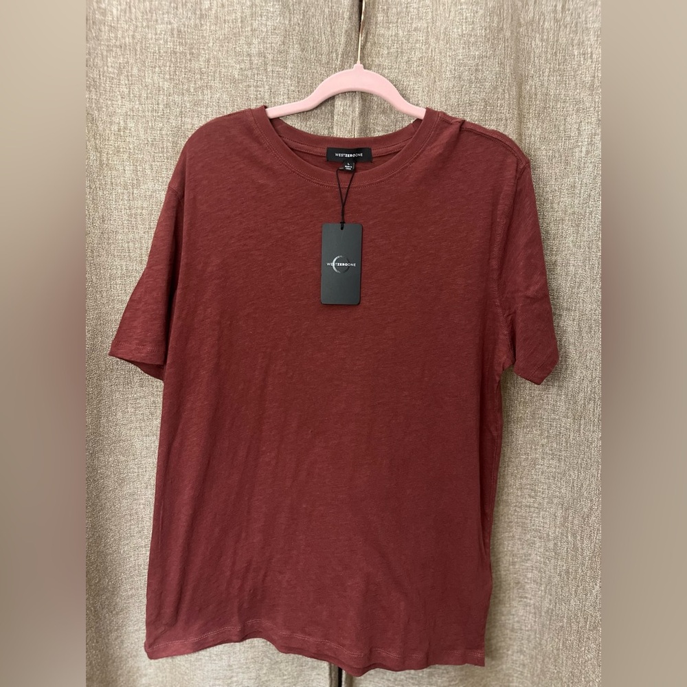 Red Short Sleeve Tees Classic Crew Neck